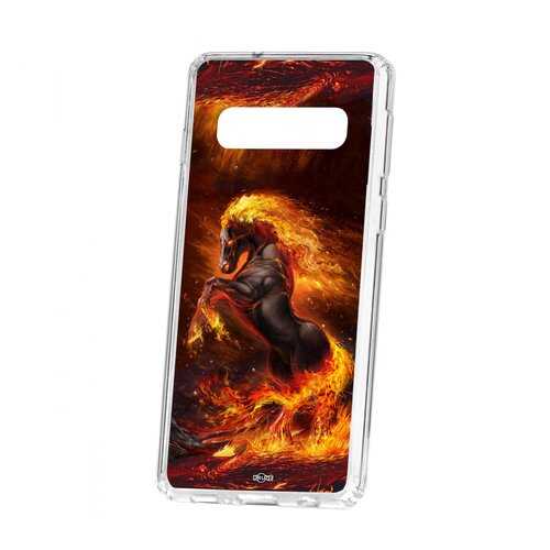 Чехол Kruche Samsung Galaxy S10 Print Конь огонь