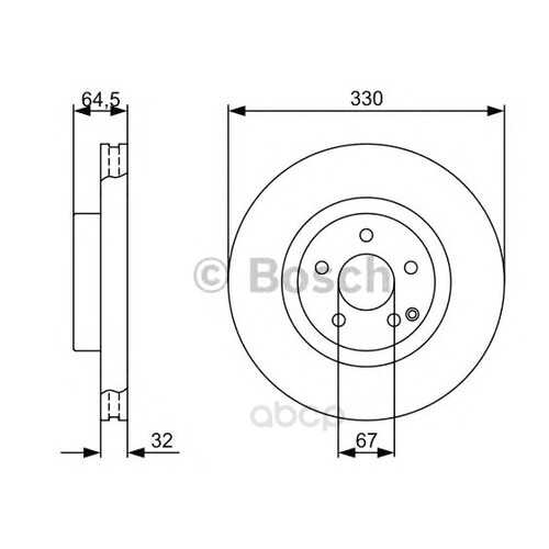 Тормозной диск Bosch 0986479332 передний