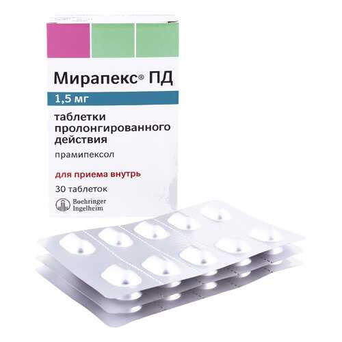 Мирапекс ПД таблетки 1,5 мг 30 шт.