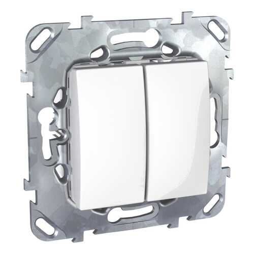 Механизм переключателя СП Schneider Electric Unica, двухклавишный, белый