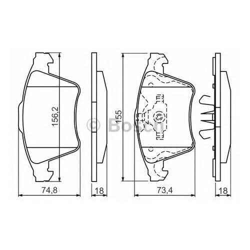 Комплект тормозных колодок Bosch 0986494203