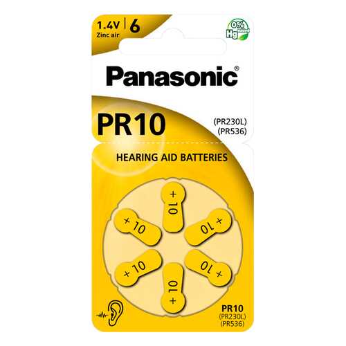 Батарейки для слуховых аппаратов Panasonic PR-230-6LB