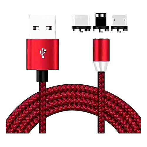 Кабель магнитный ZIBELINO с подсветкой USB-USB Type-C/Lightning/microUSB (3в1) 1м