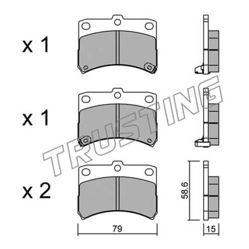 Комплект тормозных дисковых колодок TRUSTING 475.0