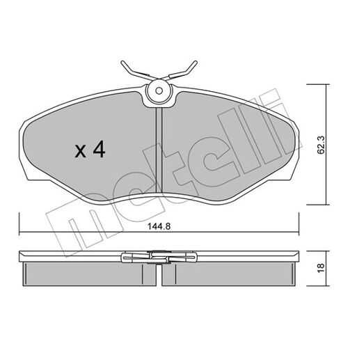 Комплект тормозных дисковых колодок METELLI 22-0338-2