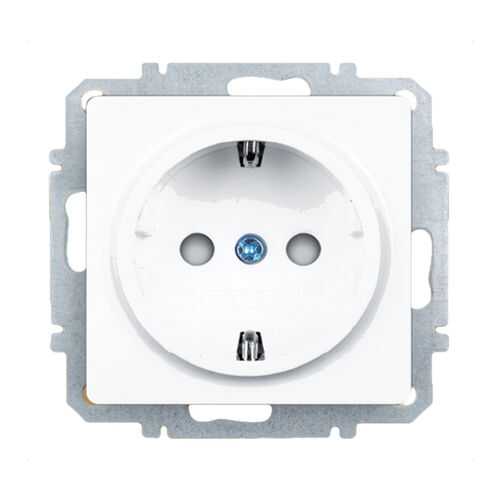 Розетка со шторками и заземлением Zakru CLASICO (Белый)