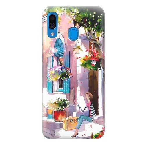 Чехол RE:PA для Samsung Galaxy A20 с принтом Девочка на цветущей улочке