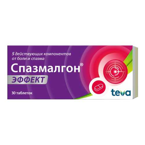 Спазмалгон Эффект таблетки, покрытые пленочной оболочкой №30
