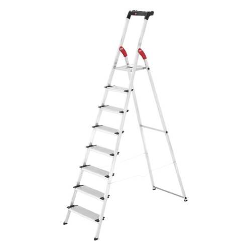 Стремянка алюминиевая Hailo XXL, 8 ступеней, 13 см, с лотком для инструментов