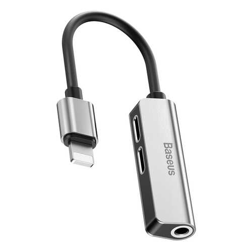 Адаптер Baseus Audio Converter 3-in-1 Lightning Male Dual Lightning + 3.5mm L52 Silver
