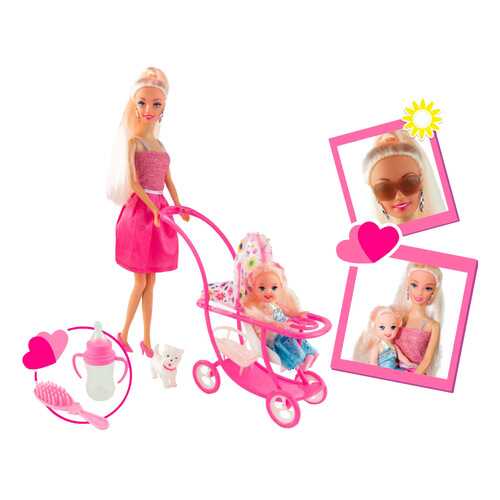Кукла Ася в розовом платье на прогулке с семьей Toys Lab 35087