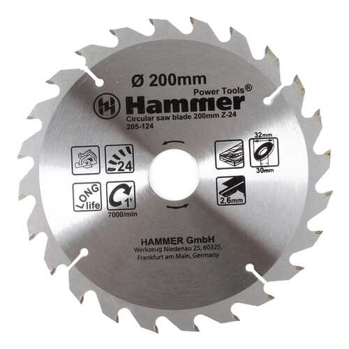 Диск по дереву для дисковых пил Hammer 38352