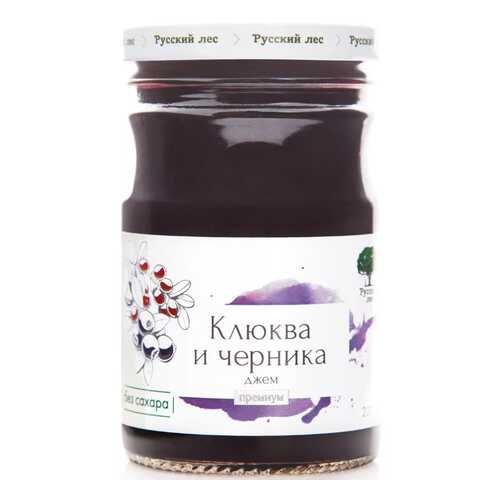 Джем Русский лес клюква и черника премиум 220 г