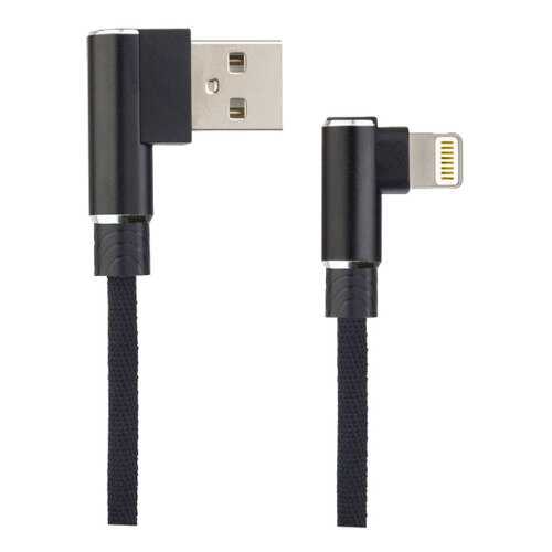 Кабель Perfeo для iPhone, USB - 8 PIN (Lightning), угловой, черный, длина 1 м