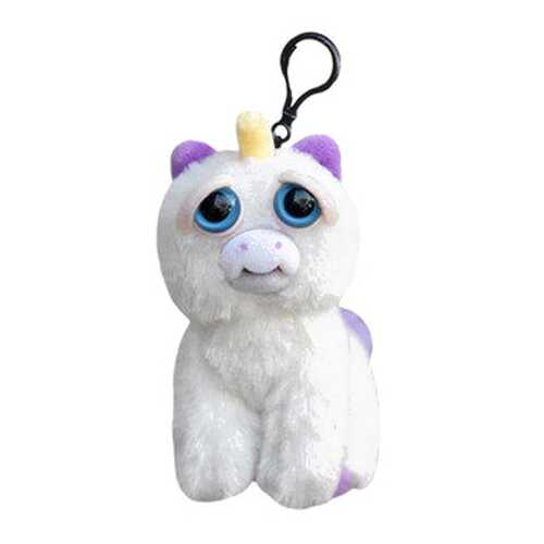 Мягкая игрушка ABtoys Единорог белый Feisty pets 11 см с карабином