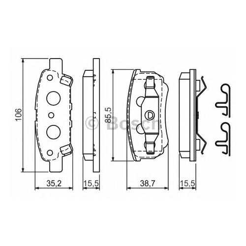 Комплект тормозных колодок Bosch 0986424814