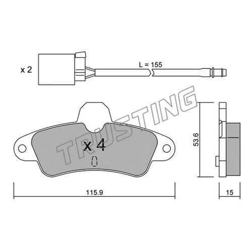 Комплект тормозных дисковых колодок TRUSTING 145.0W