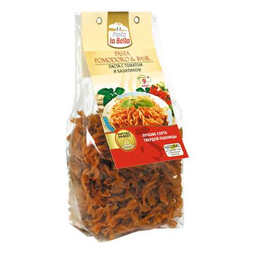 Макароны pasta la Bella паста с томатом и базиликом