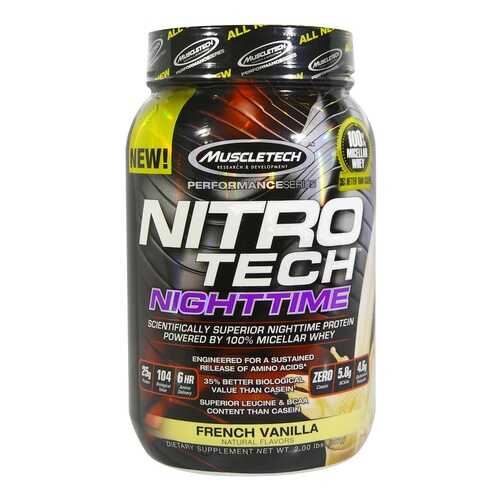 MuscleTech Nitro-Tech Performance Series NightTime - 907 грамм, ваниль