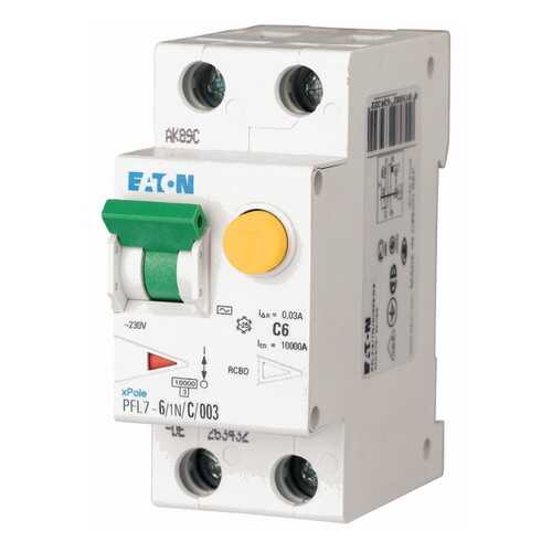 Автоматический выключатель дифференциального тока Eaton PFL7-6/1N/C/03