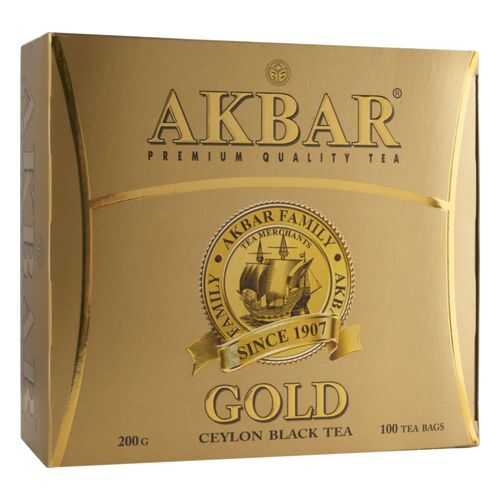 Чай черный Akbar gold цейлонский 100 пакетиков