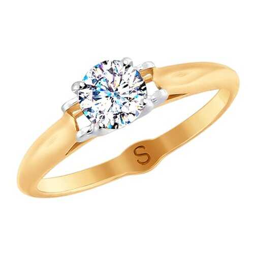 Кольцо женское SOKOLOV из золота со Swarovski Zirconia 81010387 р.16.5