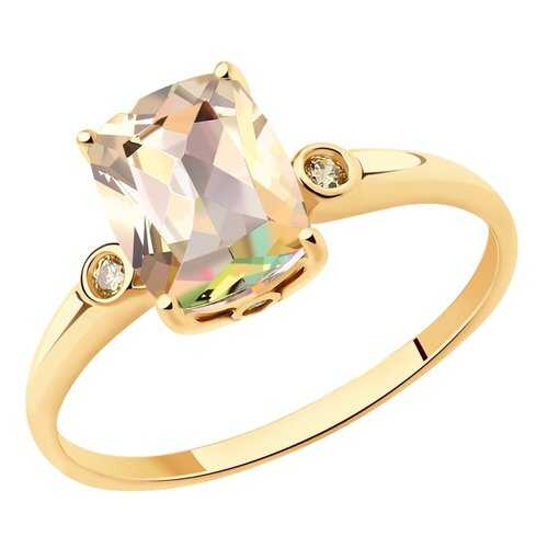 Кольцо женское SOKOLOV из золота с топазами Swarovski 714908 р.18