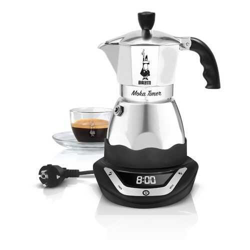 Гейзерная кофеварка Bialetti Moka Timer 6 Silver