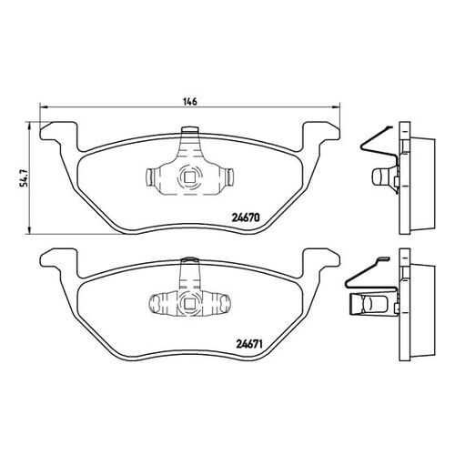 Комплект тормозных дисковых колодок brembo P 24 085