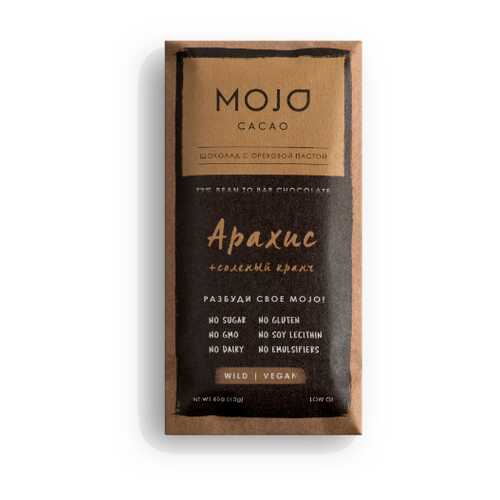 Горький шоколад 72% Mojo Cacao с шоколадно-ореховой пастой со вкусом арахис
