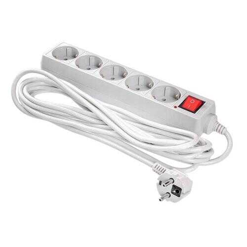 Сетевой фильтр BURO 500SL-5-G, 5 розеток, 5 м, Grey