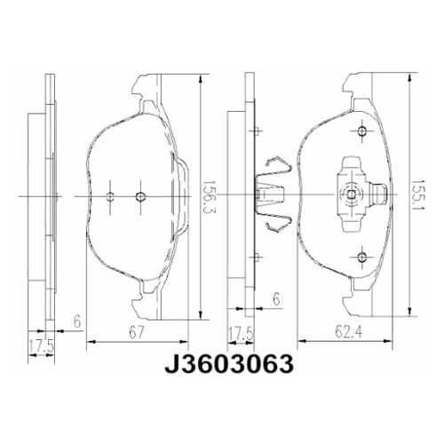 Тормозные колодки дисковые Nipparts J3603063