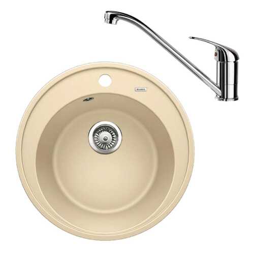 Комплект Blanco Мойка для кухни RIONA 45 521400 шампань + смеситель DARAS 517720 хром