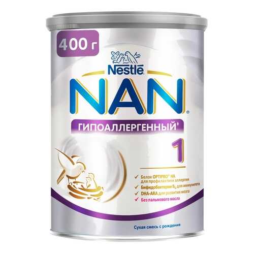 Молочная смесь NAN Optipro Гипоаллергенный 1 от 0 до 6 мес. 400 г