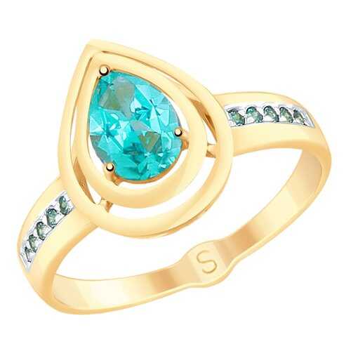 Кольцо женское SOKOLOV из золота с топазами Swarovski и фианитами 715317 р.17