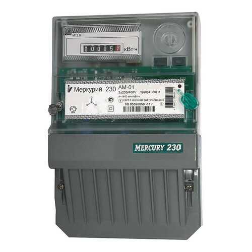 Счетчик электроэнергии Incotex Меркурий 230AM-01, 3 фазы, 1 тариф, 5А