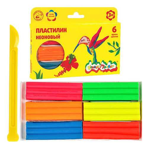 Пластилин Каляка-Маляка Неоновый 6 цветов