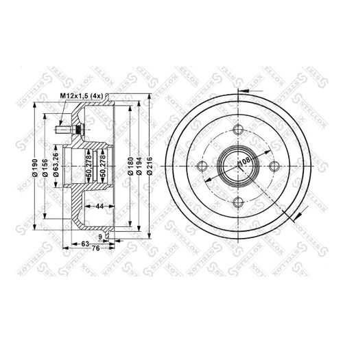 Тормозной барабан STELLOX 6025-2526-SX