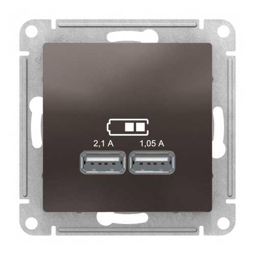 Розетка SE AtlasDesign Мокко USB, 5В, 1 порт x 2,1 А, 2 порта х 1,05 А, механизм
