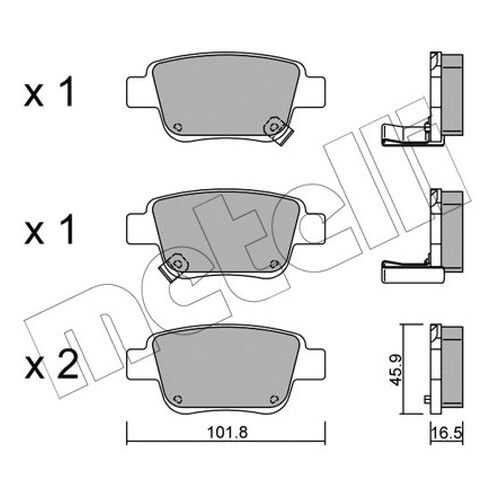 Комплект тормозных дисковых колодок METELLI 22-0451-0