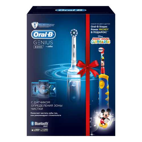 Электрическая зубная щетка Braun Oral-B Genius 8200 White + Kids D10.513K Mickey