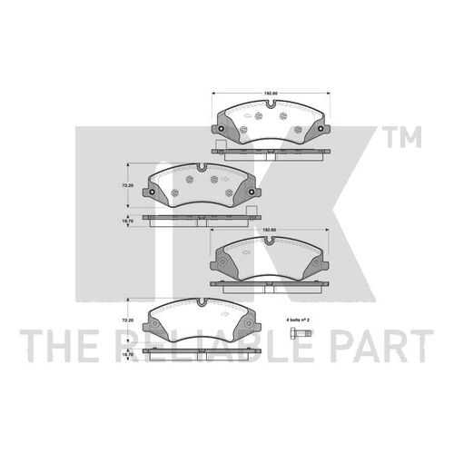 Комплект тормозных дисковых колодок Nk 224032