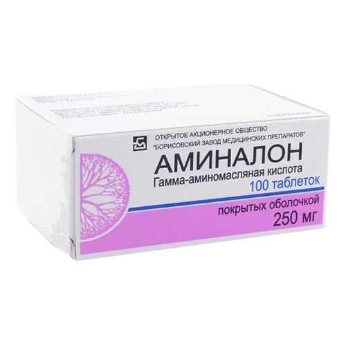 Аминалон таблетки, покрытые оболочкой 250 мг 100 шт.