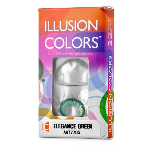 Контактные линзы ILLUSION colors Elegance 2 линзы -1.0D green зеленый