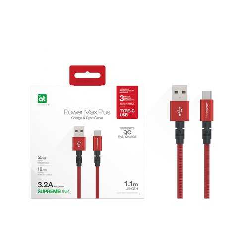 Кабель Amazingthing SupremeLink Power Max Plus USB-Type-C Red 1.1m 3.2A