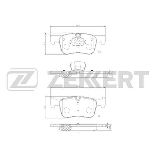 Комплект тормозных колодок, дисковый тормоз ZEKKERT BS-2143
