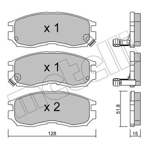 Комплект тормозных дисковых колодок METELLI 22-0224-0