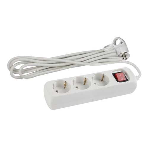 Сетевой фильтр ERA U-3ES-5M, 3 розетки, 5 м, White