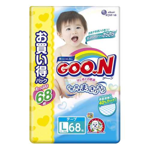 Подгузники Goon Ultra Jumbo Pack L (9-14 кг), 68 шт.