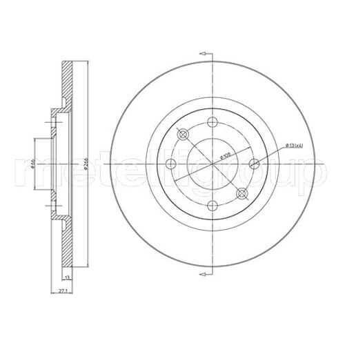 Тормозной диск METELLI 23-0401C